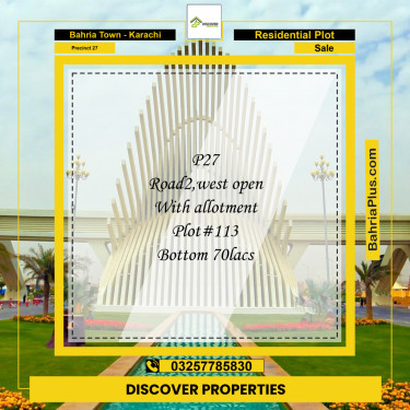 125 Sq. Yards Residential Plot for Sale in Precinct 27 -  Bahria Town, Karachi - (BP-188970)