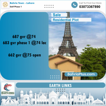 Residential Plot for Sale in Golf Phase 1 -  Bahria Town, Lahore - (BP-188971)