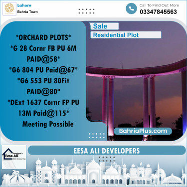 Residential Plot for Sale in Bahria Town, Lahore - (BP-188983)