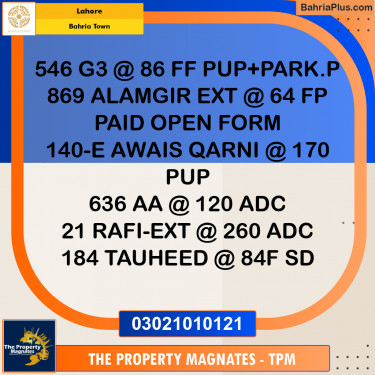 Residential Plot for Sale in Bahria Town, Lahore - (BP-189018)