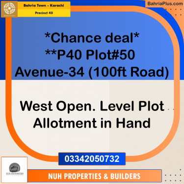 Residential Plot for Sale in Precinct 40 -  Bahria Town, Karachi - (BP-189025)
