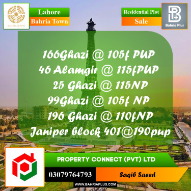 Residential Plot for Sale in Bahria Town, Lahore - (BP-189036)
