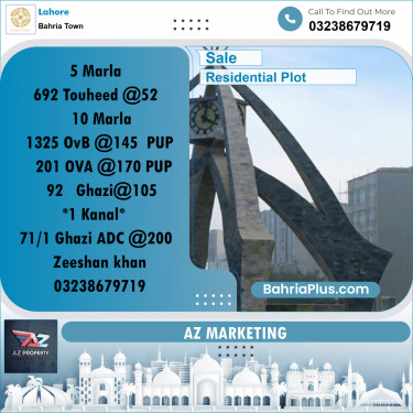 Residential Plot for Sale in Bahria Town, Lahore - (BP-189037)