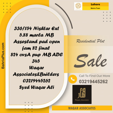 Residential Plot for Sale in Bahria Town, Lahore - (BP-189124)