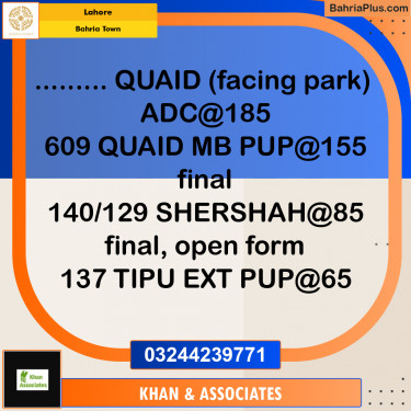 Residential Plot for Sale in Bahria Town, Lahore - (BP-189156)