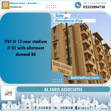 250 Sq. Yards Residential Plot for Sale in Precinct 34 -  Bahria Town, Karachi - (BP-189159)