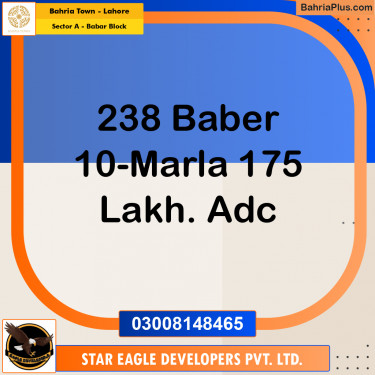 Residential Plot for Sale in Sector A - Babar Block -  Bahria Town, Lahore - (BP-189176)