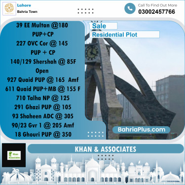 Residential Plot for Sale in Bahria Town, Lahore - (BP-189185)