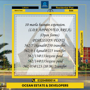 Residential Plot for Sale in Bahria Town, Lahore - (BP-189208)