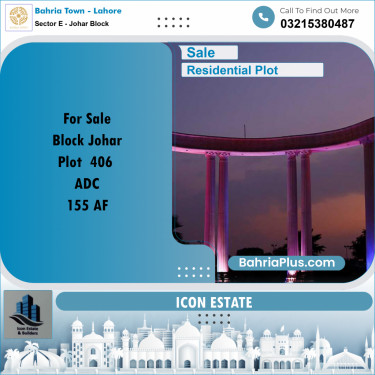 Residential Plot for Sale in Sector E - Johar Block -  Bahria Town, Lahore - (BP-189216)