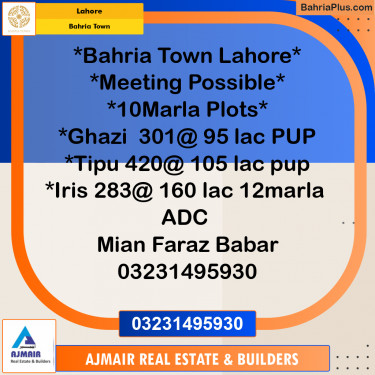 Residential Plot for Sale in Bahria Town, Lahore - (BP-189306)