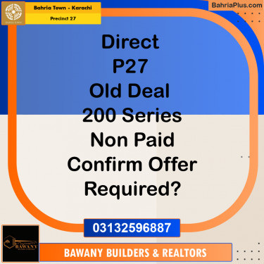 Residential Plot for Sale in Precinct 27 -  Bahria Town, Karachi - (BP-189333)