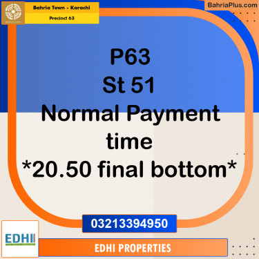 Residential Plot for Sale in Precinct 63 -  Bahria Town, Karachi - (BP-189359)