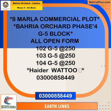 Residential Plot for Sale in Phase 4 - G6 Block -  Bahria Orchard, Lahore - (BP-189373)