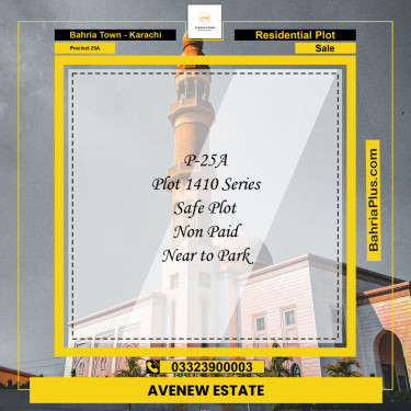 125 Sq. Yards Residential Plot for Sale in Precinct 25A -  Bahria Town, Karachi - (BP-189413)