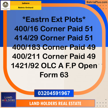 Residential Plot for Sale in Bahria Orchard, Lahore - (BP-189417)