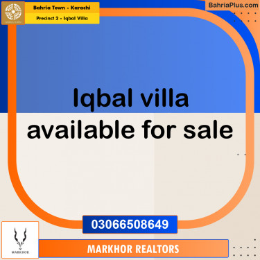 152 Sq. Yards Residential Plot for Sale in Precinct 2 - Iqbal Villa -  Bahria Town, Karachi - (BP-189418)
