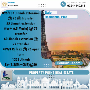 Residential Plot for Sale in Bahria Town, Lahore - (BP-189472)