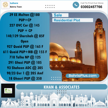 Residential Plot for Sale in Bahria Town, Lahore - (BP-189532)