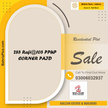 Residential Plot for Sale in Sector E - Rafi Block -  Bahria Town, Lahore - (BP-189555)