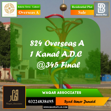 Residential Plot for Sale in Overseas A -  Bahria Town, Lahore - (BP-189556)