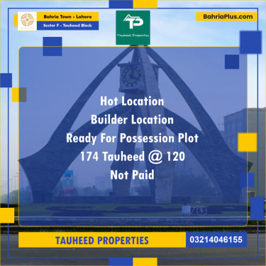 Residential Plot for Sale in Sector F - Tauheed Block -  Bahria Town, Lahore - (BP-189600)