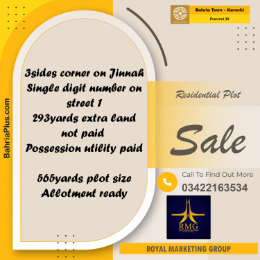 250 Sq. Yards Residential Plot for Sale in Precinct 30 -  Bahria Town, Karachi - (BP-189637)