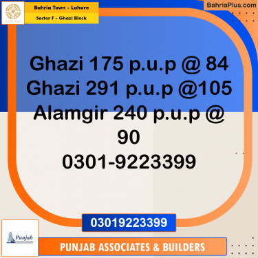 Residential Plot for Sale in Sector F - Ghazi Block -  Bahria Town, Lahore - (BP-189728)