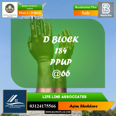 Residential Plot for Sale in Phase 2 - D Block -  Bahria Orchard, Lahore - (BP-189763)