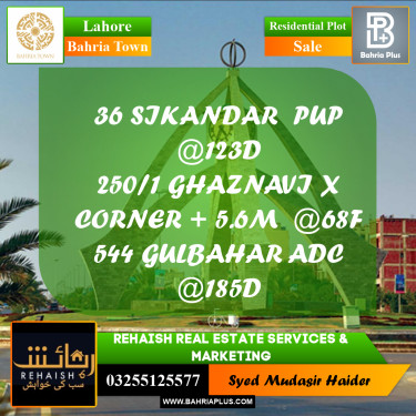 Residential Plot for Sale in Bahria Town, Lahore - (BP-189779)