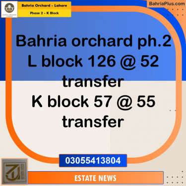 Residential Plot for Sale in Phase 2 - K Block -  Bahria Orchard, Lahore - (BP-189795)