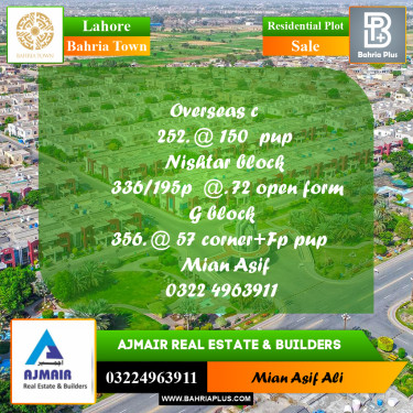 Residential Plot for Sale in Bahria Town, Lahore - (BP-189797)