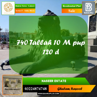 Residential Plot for Sale in Sector F - Talha Block -  Bahria Town, Lahore - (BP-189894)
