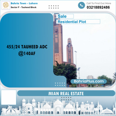 Residential Plot for Sale in Sector F - Tauheed Block -  Bahria Town, Lahore - (BP-189949)
