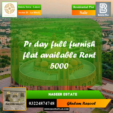 Residential Plot for Sale in Sector D - AA Block -  Bahria Town, Lahore - (BP-189999)