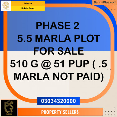 Residential Plot for Sale in Bahria Town, Lahore - (BP-190050)