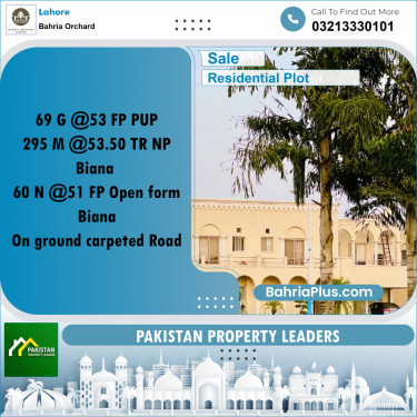 Residential Plot for Sale in Bahria Orchard, Lahore - (BP-190076)