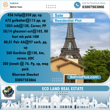 Residential Plot for Sale in Bahria Town, Lahore - (BP-190085)