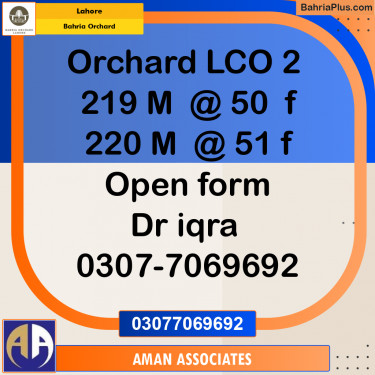 Residential Plot for Sale in Bahria Orchard, Lahore - (BP-190087)