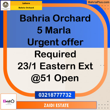 Residential Plot for Sale in Bahria Orchard, Lahore - (BP-190099)