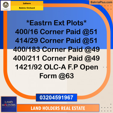 Residential Plot for Sale in Bahria Orchard, Lahore - (BP-190258)