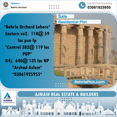 Residential Plot for Sale in Bahria Orchard, Lahore - (BP-190263)