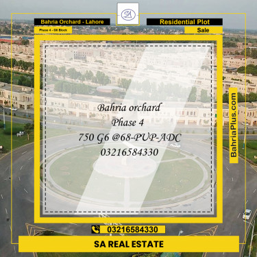 Residential Plot for Sale in Phase 4 - G6 Block -  Bahria Orchard, Lahore - (BP-190283)