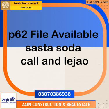 Residential Plot for Sale in Precinct 62 -  Bahria Town, Karachi - (BP-190293)