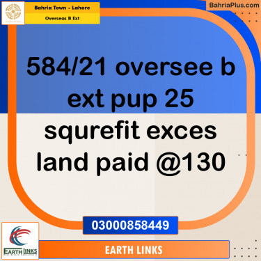 Residential Plot for Sale in Overseas B Ext -  Bahria Town, Lahore - (BP-190331)