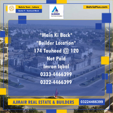 Residential Plot for Sale in Sector F - Tauheed Block -  Bahria Town, Lahore - (BP-190351)