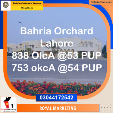 Residential Plot for Sale in OLC-A Block -  Bahria Orchard, Lahore - (BP-190380)