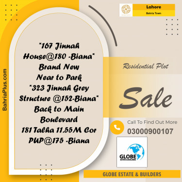 Residential Plot for Sale in Bahria Town, Lahore - (BP-190405)