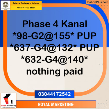 Residential Plot for Sale in Phase 4 - G2 Block -  Bahria Orchard, Lahore - (BP-190428)