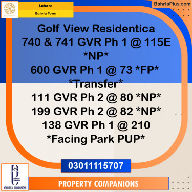 Residential Plot for Sale in Bahria Town, Lahore - (BP-190488)